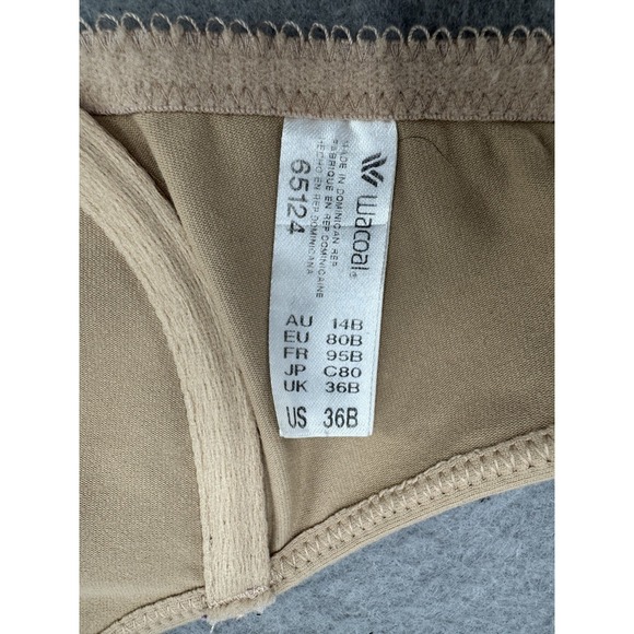 Wacoal Bra Size 36B Nude Front Close Racerback Underwire Unlined Mesh Tan 65124 - Picture 7 of 10